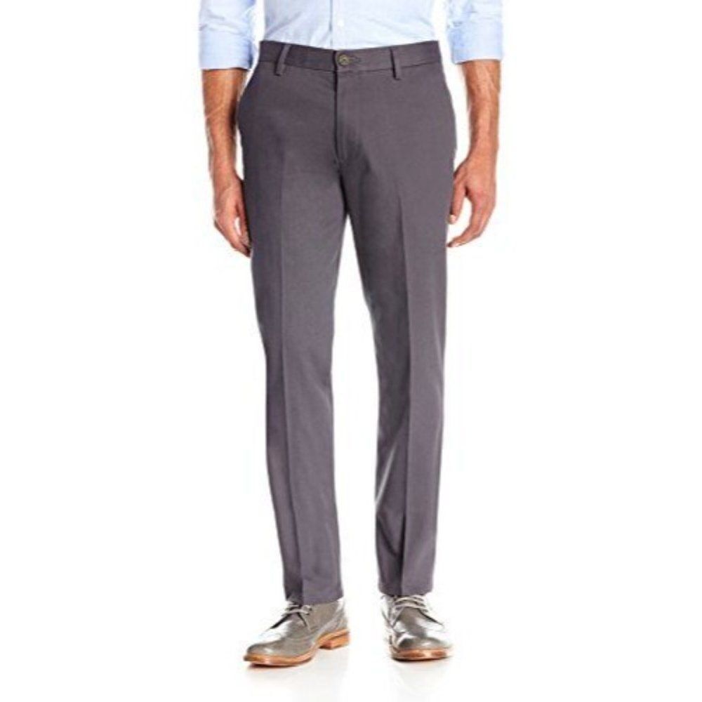 Goodthreads Mens Gray High Rise Flat Front Straight Leg Chino Pant Size 34 X 30